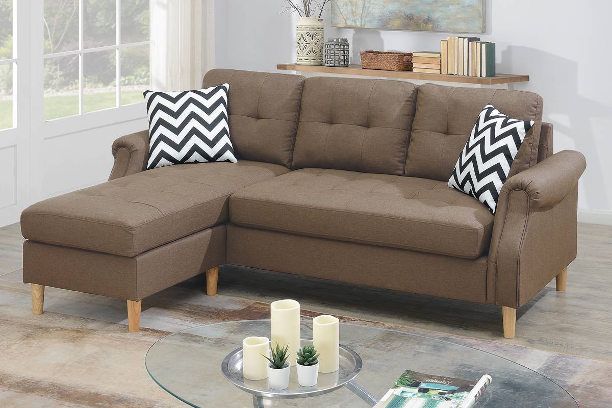 Poundex Furniture Item F6457:  Dark Coffee Mini Sectional