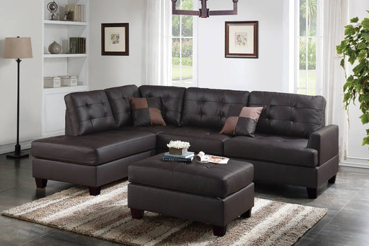 Poundex Furniture Item F6855: 3-PC Bobkona Sectional Sofa